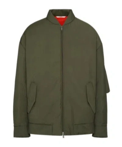 VALENTINO VALENTINO ZIP-UP STRAIGHT HEM BOMBER JACKET