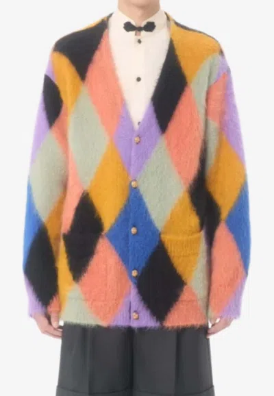 Valentino Wool-blend Buttoned Cardigan In Multi