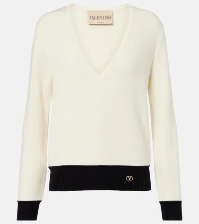 Valentino Wool-blend Sweater In White