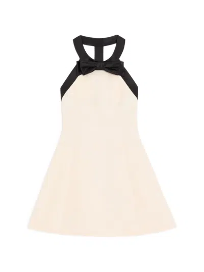 Valentino Wool-silk Blend Halter Dress In Cream