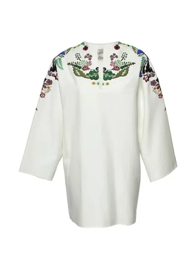 Pre-owned Valentino World Arazzo Embroidered Kaftan Dress In White