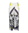 Valentino Garavani Woman Maxi Skirt Acid Green Size 4 Cotton In White