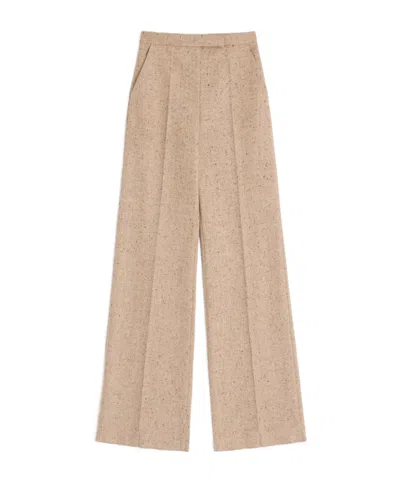 Valentino Woven Casual Pants In Brown