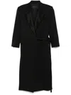 Valentino Wrap-design Coat In Black