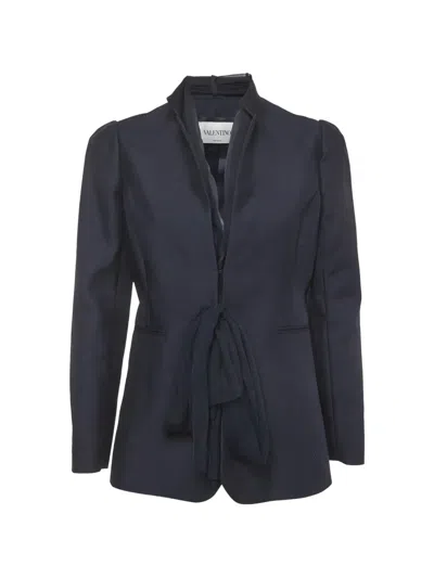 Pre-owned Valentino Wrap Jacket In Blue