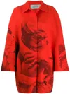Valentino X Undercover Lovers Print Oversized Coat In Rot