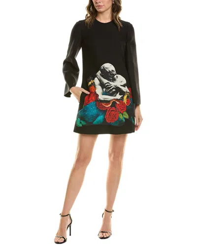 Valentino X Undercover Lovers Wool & Silk-blend A-line Dress In Black