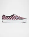 Valentino Garavani And Vans Low-top Trainer In Fabric With Vlogo Checkerboard Print In Black