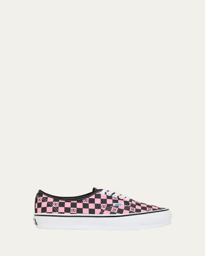 Valentino Garavani X Vans Authentic Checkered Vlogo Sneakers In Pink