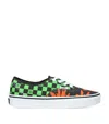 Valentino X Vans Canvas Checkerboard And Palm Leaf Sneakers In Green