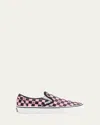 Valentino Garavani  Garavani And Vans Fabric Slip-on Trainer With Vlogo Checkerboard Print In Pink