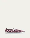 Valentino Garavani And Vans Low-top Trainer In Fabric With Vlogo Checkerboard Print In Multi