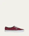 Valentino Garavani  Garavani And Vans Low-top Trainer In Fabric With Vlogo Checkerboard Pri In Red