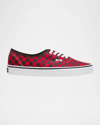 VALENTINO GARAVANI X VANS MEN'S TESS ST VLOGO CHECK CANVAS LOW-TOP SNEAKERS