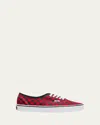 Valentino X Vans Men's Tess St Vlogo Check Canvas Low-top Sneakers In Red