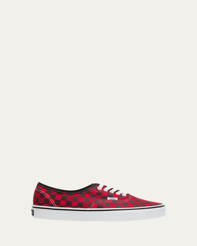 VALENTINO GARAVANI X VANS MEN'S TESS ST VLOGO CHECK CANVAS LOW-TOP SNEAKERS