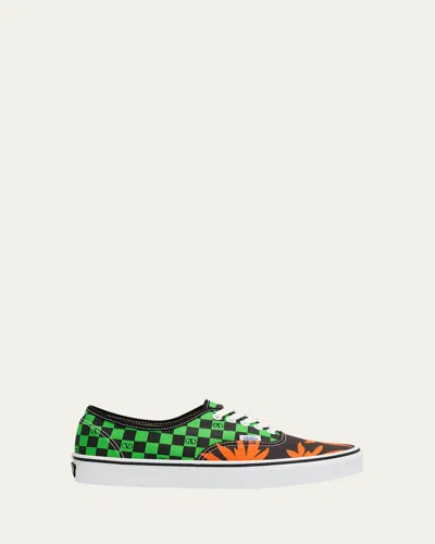 Valentino Garavani X Vans Men's Tess St Vlogo Tropical Canvas Low-top Sneakers In Green