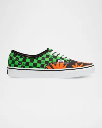 VALENTINO GARAVANI X VANS MEN'S TESS ST VLOGO TROPICAL CANVAS LOW-TOP SNEAKERS