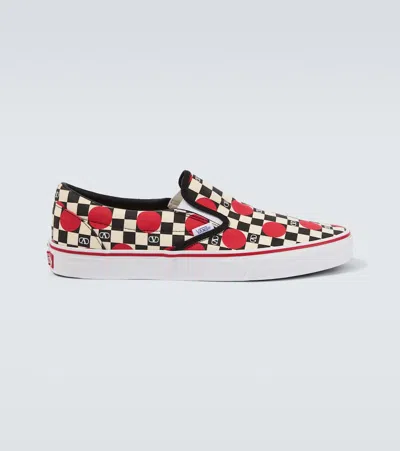 Valentino Garavani X Vans Vlogo Polka Dots And Checkerboard Slip-on Sneakers In Red