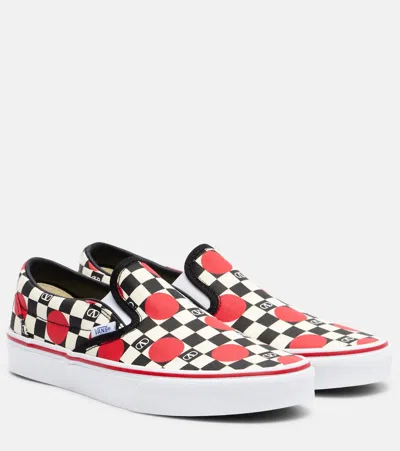 Valentino Garavani And Vans Fabric Slip-on Trainer With Vlogo Checkerboard Print In Multi
