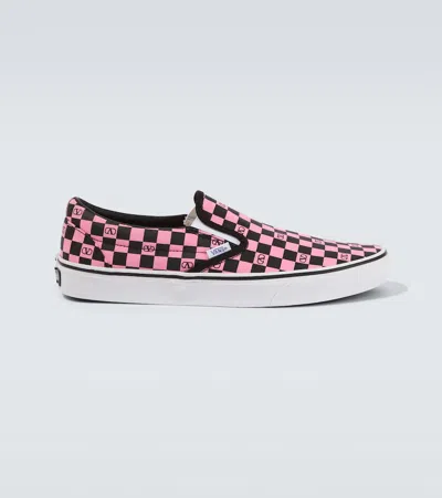 Valentino Garavani And Vans Fabric Slip-on Trainer With Vlogo Checkerboard Print In Multi