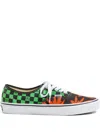 Valentino Garavani And Vans Low-top Fabric Trainer With Vlogo Checkerboard Print And Tropical Leaves In Black