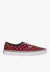 Valentino Garavani  Garavani And Vans Low-top Trainer In Fabric With Vlogo Checkerboard Pri In Red