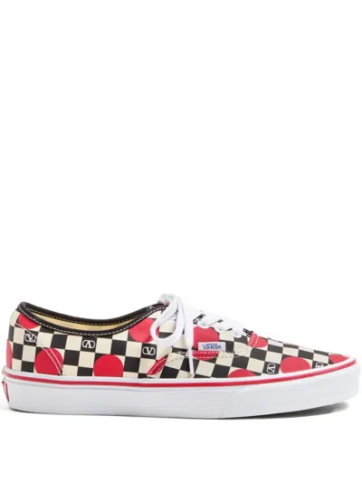 VALENTINO GARAVANI X VANS VLOGO CHECKERBOARD POLKA-DOT LOW-TOP SNEAKERS