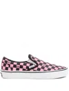 Valentino Garavani  Garavani And Vans Fabric Slip-on Trainer With Vlogo Checkerboard Print In Brown