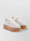 Valentino Leather Platform Sneakers Perforated Detailing