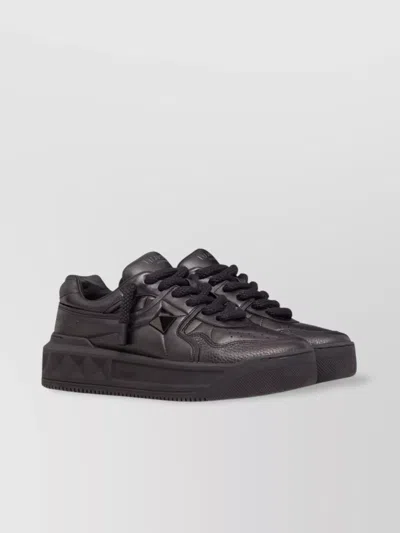 Valentino Garavani Xl Leather Sneakers With Roman Stud Detail In Black