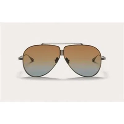 Valentino Xvi Brown Blue Gradient Pilot Unisex Sunglasses Vls-100 C 64