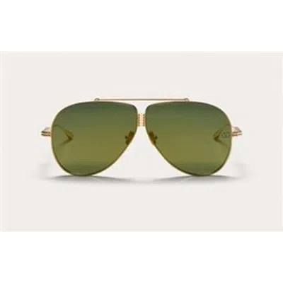 Valentino Xvi G-15 Gold Flash Mirror Pilot Unisex Sunglasses Vls-100 B 64 In Green