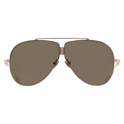 Valentino Xvi G-15 Gold Flash Mirror Pilot Unisex Sunglasses Vls-100 B 64 In Brown