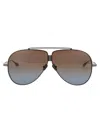 Valentino Garavani Blak Rhodium Titanium Sunglasses In Black Rhodium W/ Dark Brown To Blue Gradient
