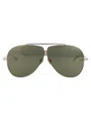 Valentino Women's White Gold Titanium Sunglasses In White Gold W/ G-15 Gold Flash Mirror