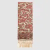 Valentino Garavani Yellow Orange Bordeaux Paisley Silk Bandeau Scarf 15x180 Cm Women In Giallo/arancio/bordeaux