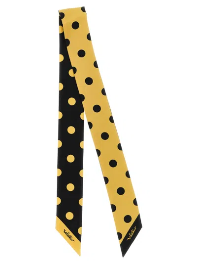 VALENTINO YELLOW BANDEAU POLKA DOT PRINT BANDANA SCARF