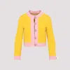 Valentino Bi-color Crystal Crepe Crop Jacket In Yellow