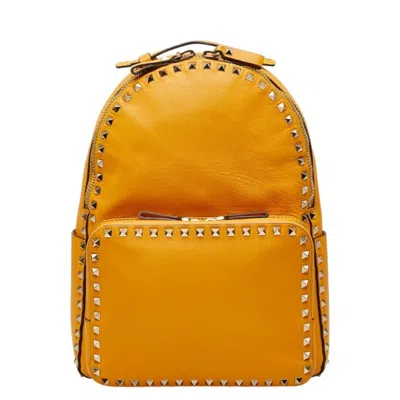 Pre-owned Valentino Garavani Valentino Yellow Gold Leather Backpack ()
