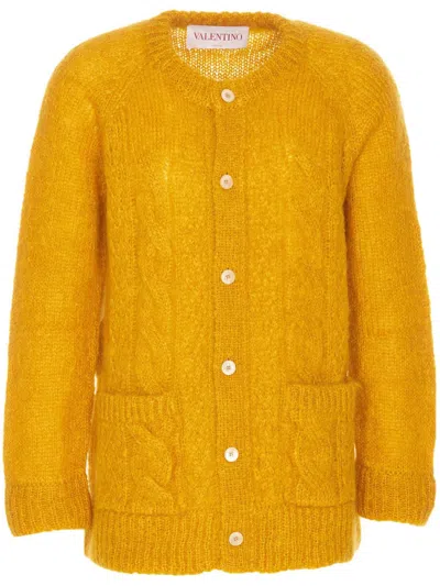 VALENTINO YELLOW LONG SLEEVES CARDIGAN