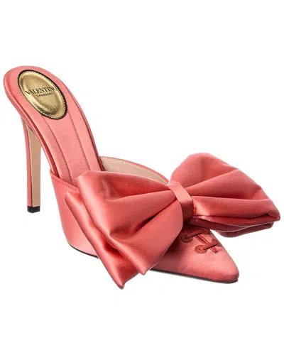 Valentino Garavani Valentino Yolande Bow 105 Satin Mule In Orange