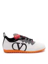 Valentino Chromathon Low-top Sneakers In Perforated Leather In White