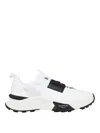Valentino True Act Low Top Trainer In Mesh And Rubberised Fabric In White