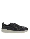 Valentino Black Upvillage Low Top Nappa Leather Sneakers In Black