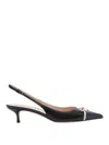 Valentino Bepointy 45 Bow-embellished Leather Slingback Pumps In Negro