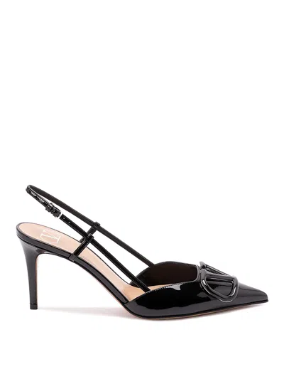Valentino Garavani `vlogo Signature` Slingbacks In Black
