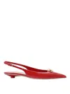 Valentino Patent Leather Slingback With Vlogo Signature Detail In Red