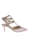 Valentino 65mm Rockstud Patent Leather Pumps In Color Carne Y Neutral