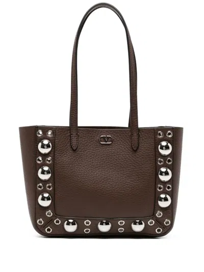 VALENTINO GARAVANI VALENTINO GARAVANI BROWN LEATHER NELLCÃ´TE HANDBAG
